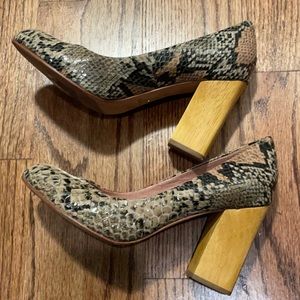 Snake skin print heels